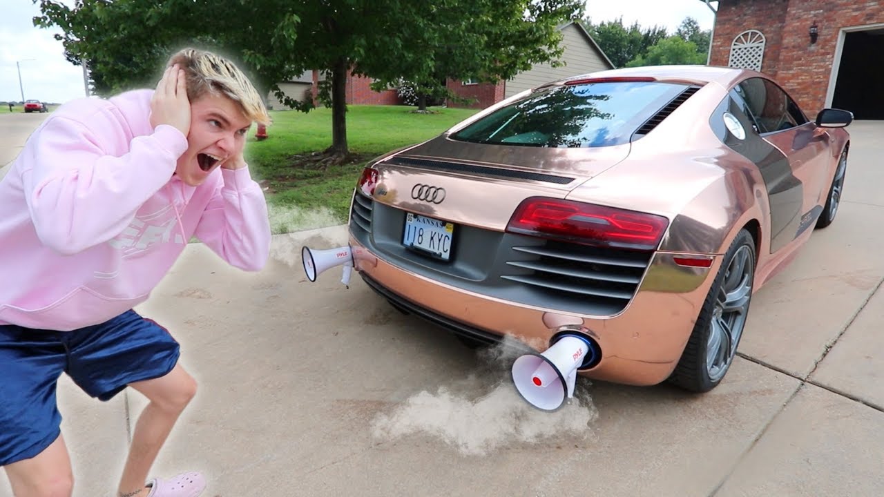 The high-stakes result of testing a massive megaphone on a supercar