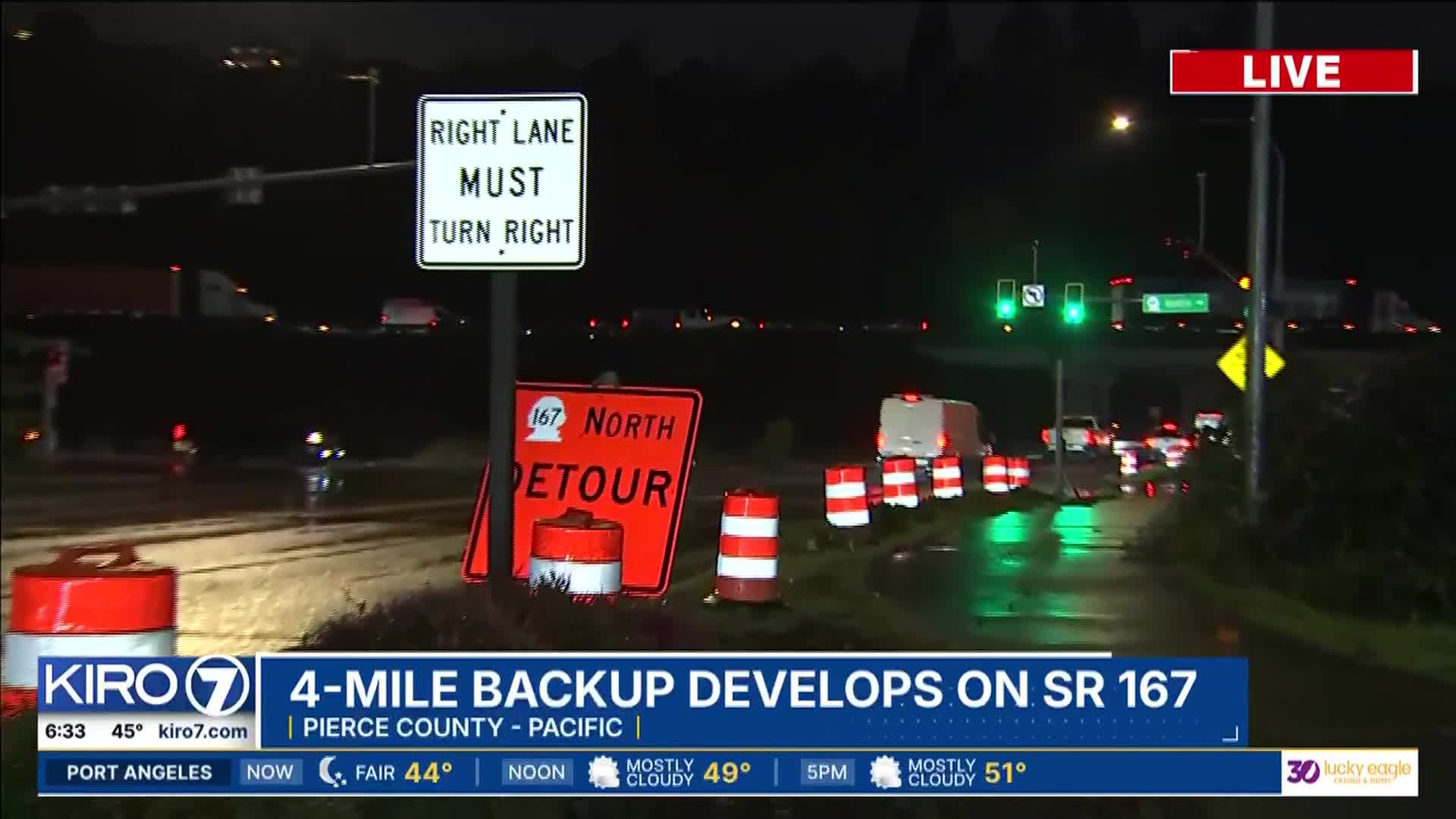 SR 167 reduced to one lane during months-long bridge repairs in Pacific