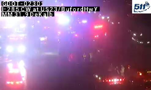 2 killed in fiery crash on I-285 in DeKalb County, officials say