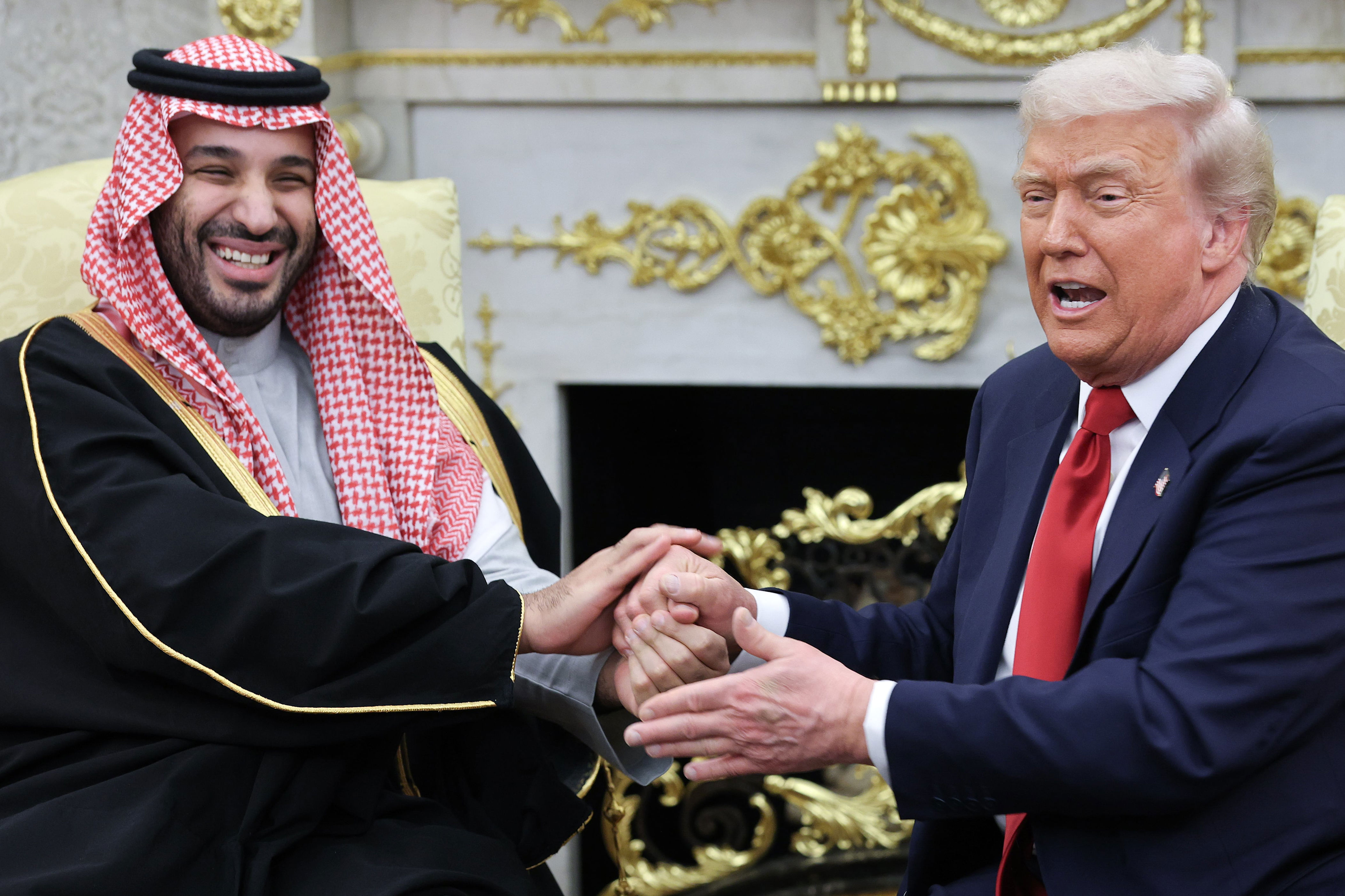 Trump has been schmoozing Saudi Crown Prince Mohammed bin Salman this week. / Win McNamee / Getty Images