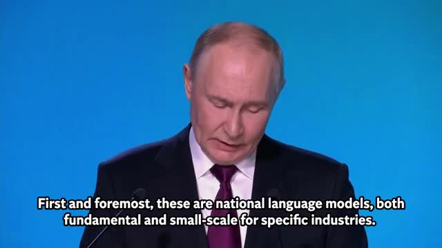Putin stares down dancing robot in awkward encounter at AI conference