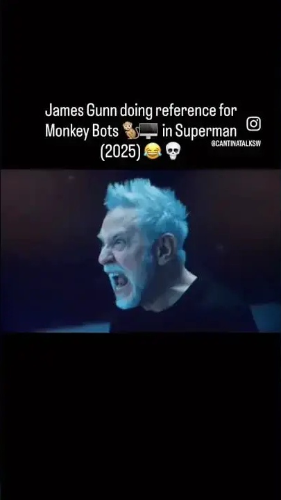 James Gunn doing REFERENCE as the MONKEY BOTS in SUPERMAN