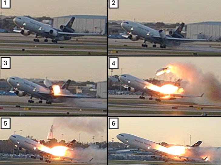 New UPS Plane Crash Images Show Engine Exploding Off Left Wing on Takeoff