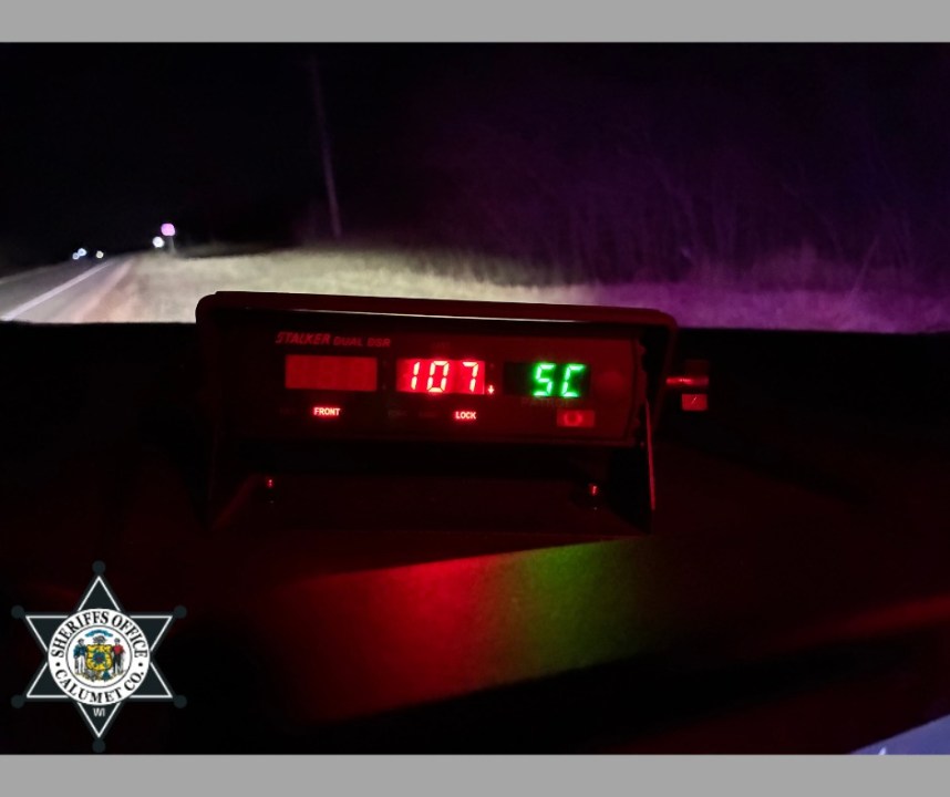 Driver in Calumet County caught driving 100+ mph in a 55 mph zone