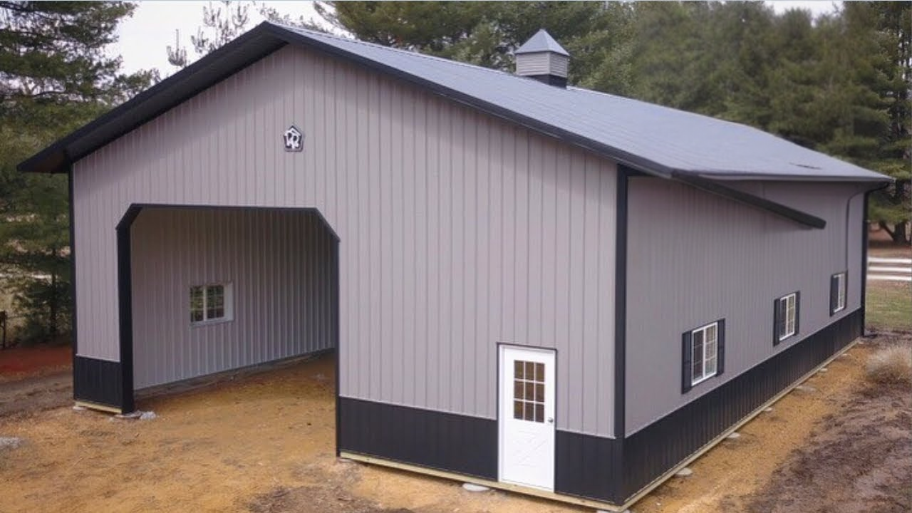 Time-Lapse Construction of a Large Post-Frame Garage