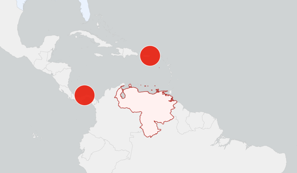 Map shows where US is reactivating military bases in Caribbean