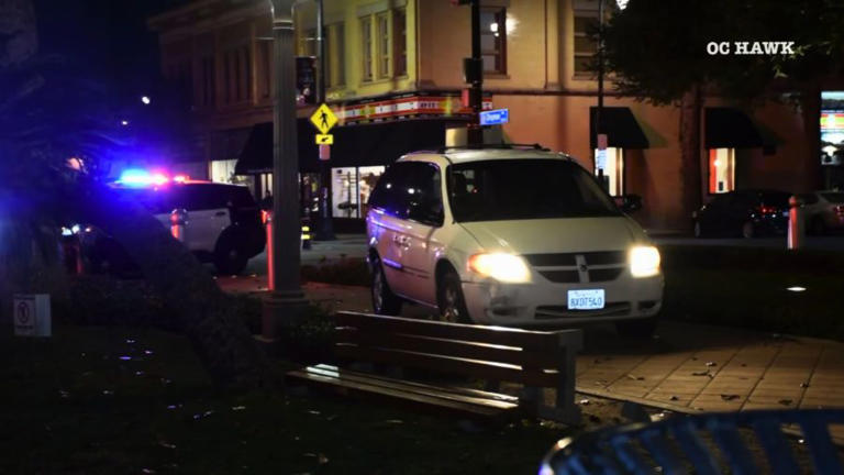 Man suffers medical emergency behind the wheel, crashes into Orange plaza