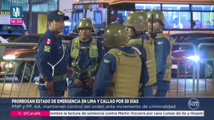 Prorrogan estado de emergencia en Lima y Callao por 30 días