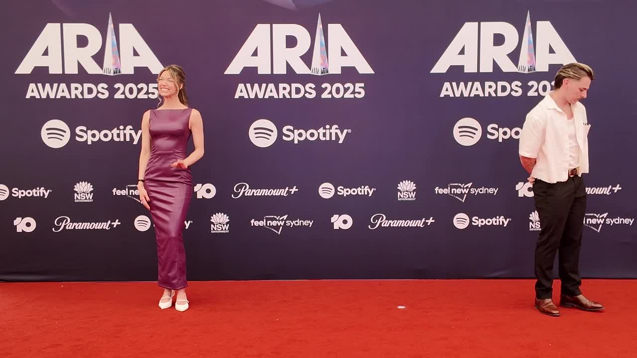 Tilly Oddy-Black arrives on the red carpet for the 2025 ARIA Awards ...