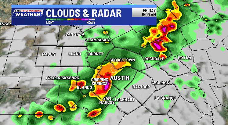 Scattered showers and storms possible into Friday