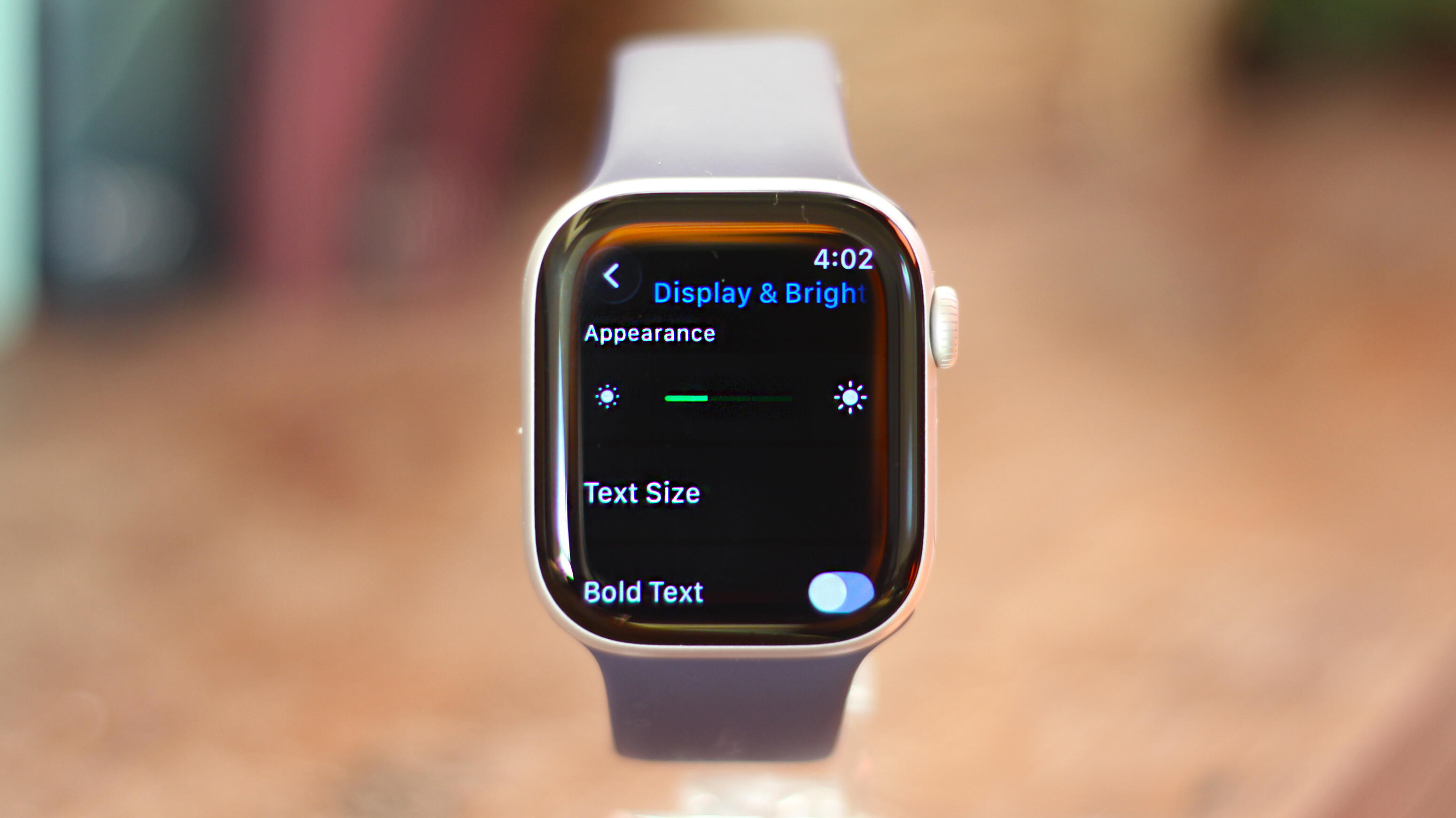 Dimming the display on the Apple Watch can help conserve power.