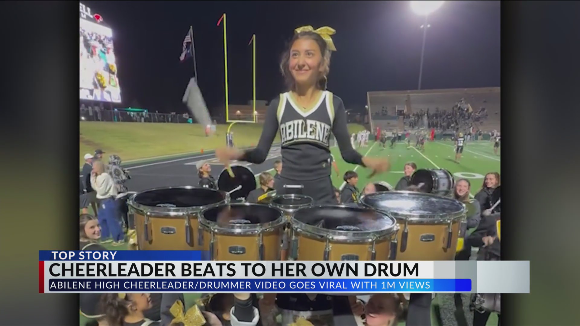 Abilene Eagle cheerleader/percussionist 'goes viral' for unique ...