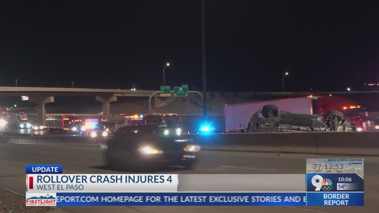 4 people injured after rollover crash in West El Paso