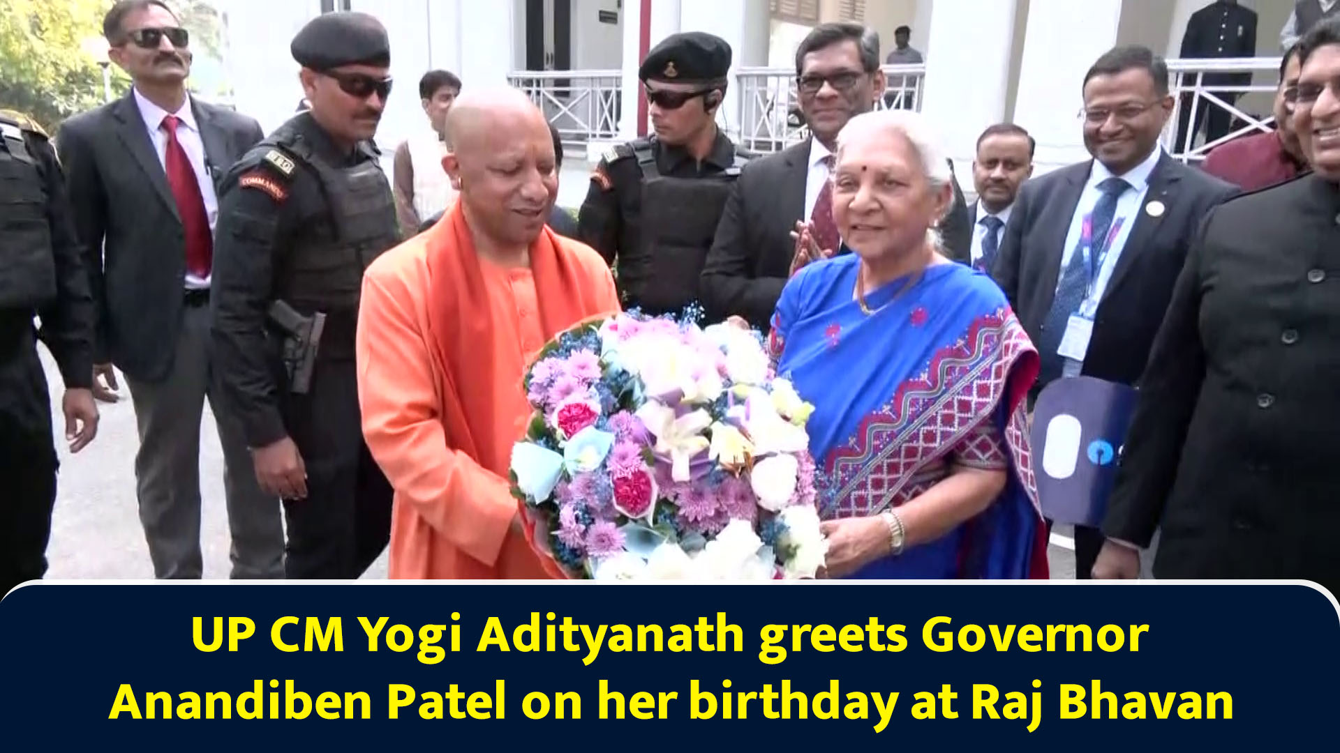 UP CM Yogi Adityanath greets Governor Anandiben Patel on her birthday ...