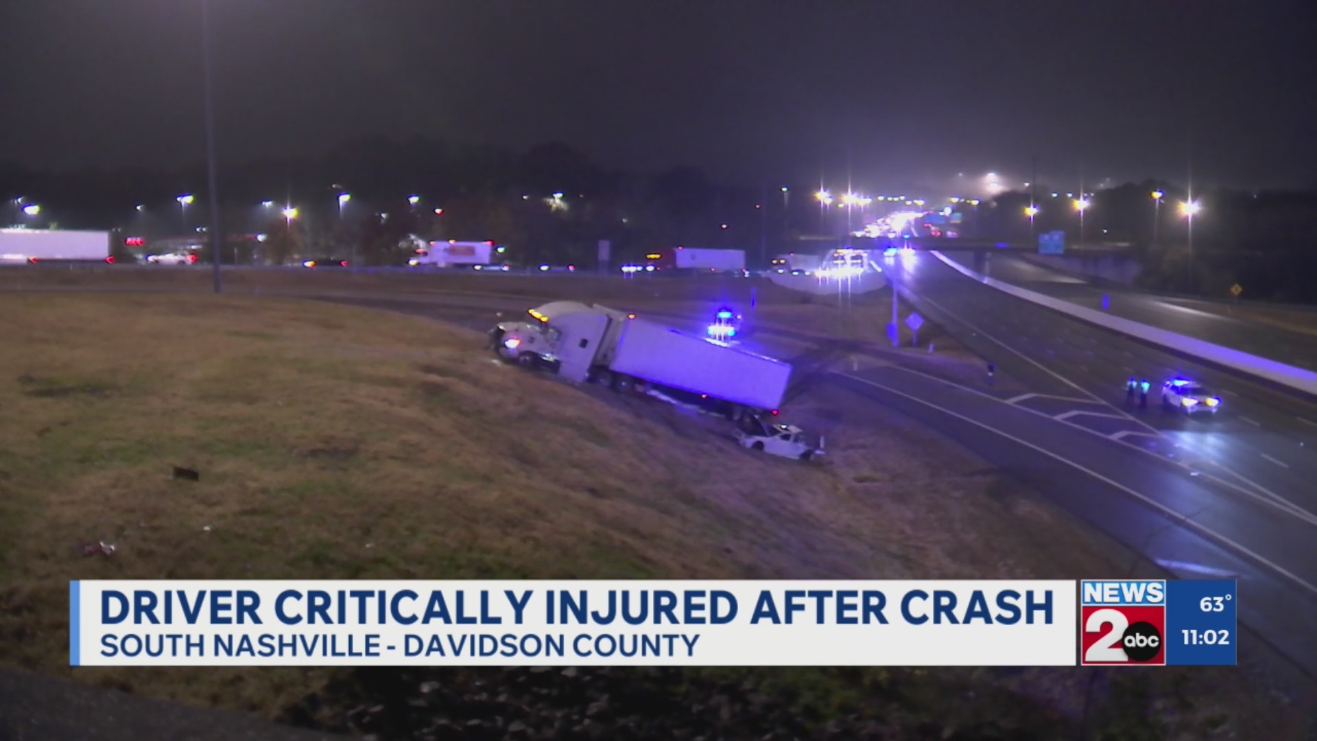 Driver critically injured after crash on I-24 at Briley Parkway