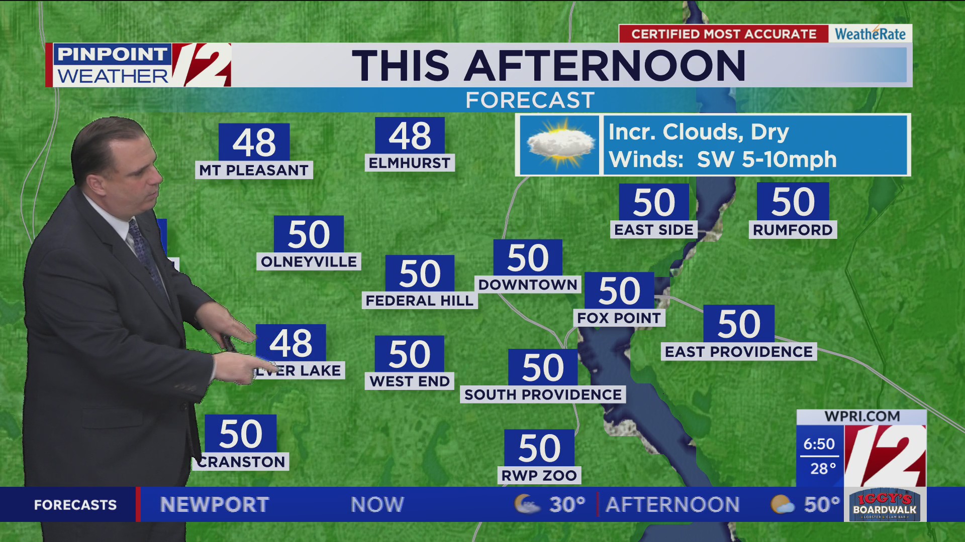 WPRI 12 Weather Forecast for 11/21/25: Increasing Clouds Today, Staying Dry
