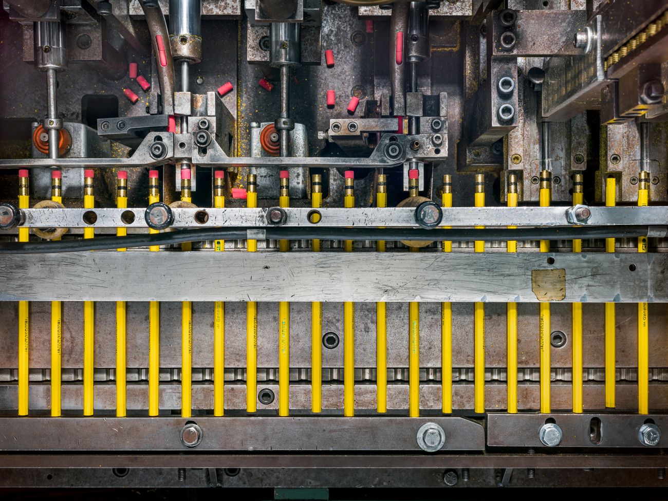 The tipping machine adds metal ferrules and erasers to pencils at General Pencil Company (Jersey City, New Jersey), 2017