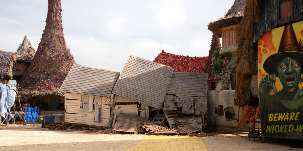 Inside Wicked’s Munchkinland Crash, Dorothy's House, and the Yellow ...