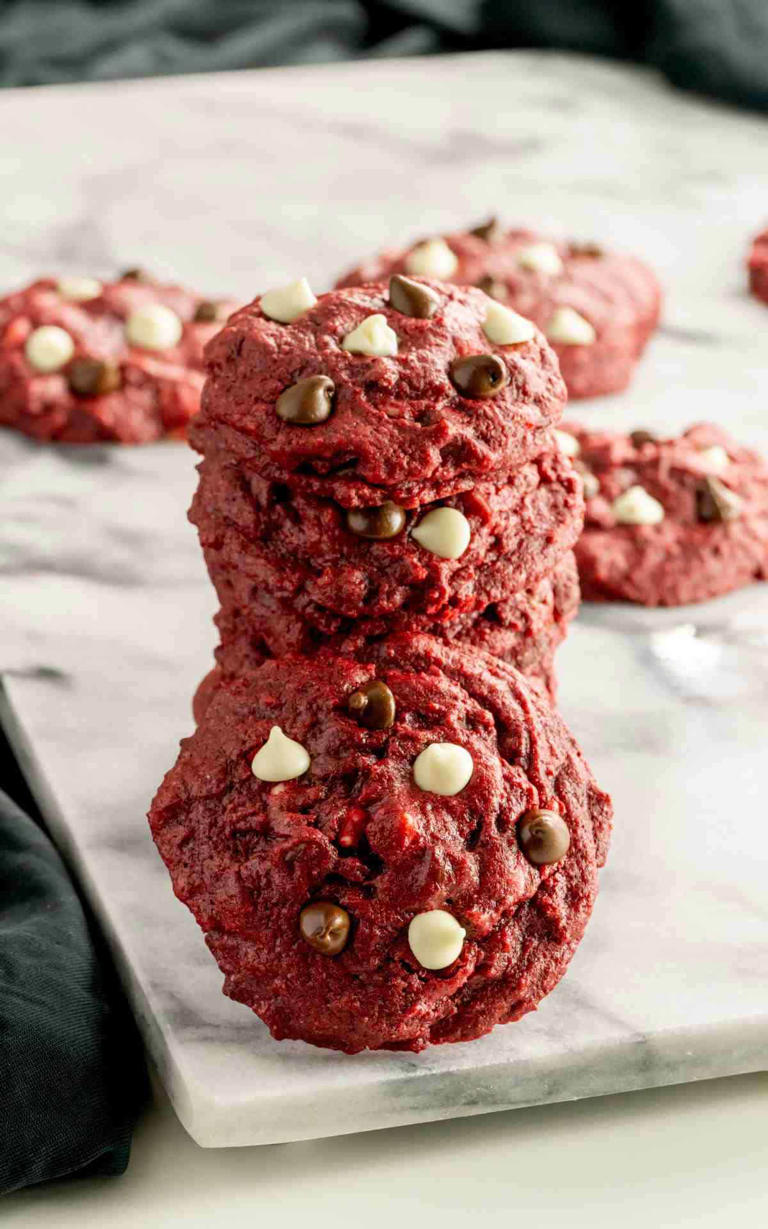 Chocolate chip red velvet cookies