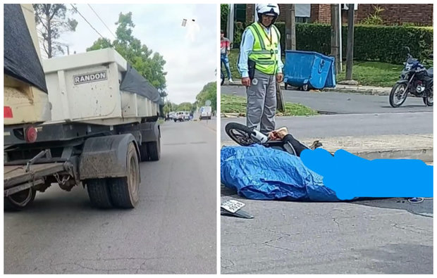 Terrible: cayó de su moto y fue a parar bajo las ruedas de un camión ...