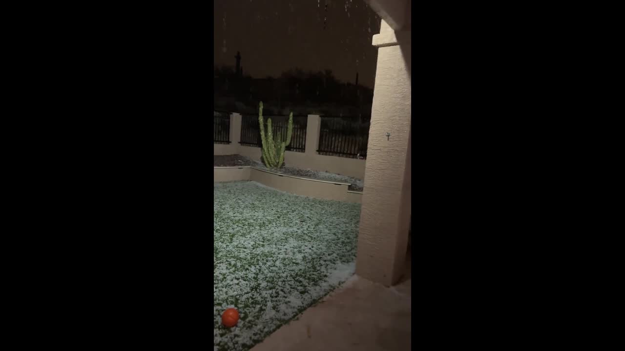 Severe thunderstorm with hail and lightning in Phoenix, Arizona, USA