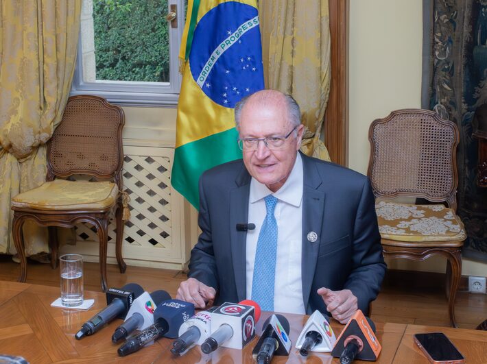 O vice presidente Geraldo Alckmin disse que Lula já tratou com Trump sobre punições a ministros do STF Foto: José Maceda/VPR