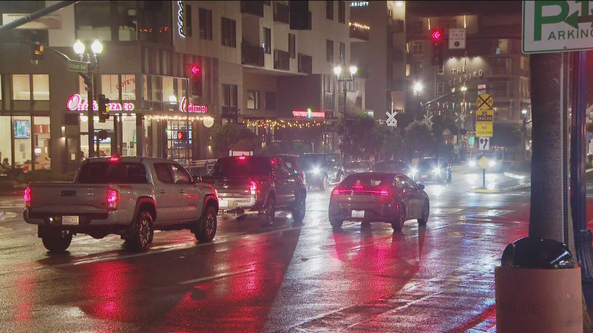 Rain leaves wet roads for Friday morning commute
