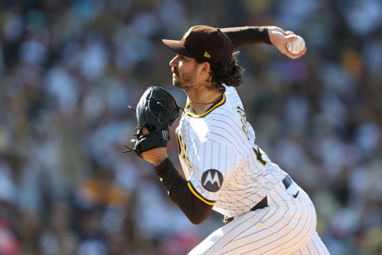 SAN DIEGO, CALIFORNIA – SEPTEMBER 01: Dylan Cease #84 of the San Diego Padres pitches during the second inning of a game against the Baltimore Orioles at Petco Park on September 01, 2025 in San Diego, California. (Photo by Sean M. Haffey/Getty Images)