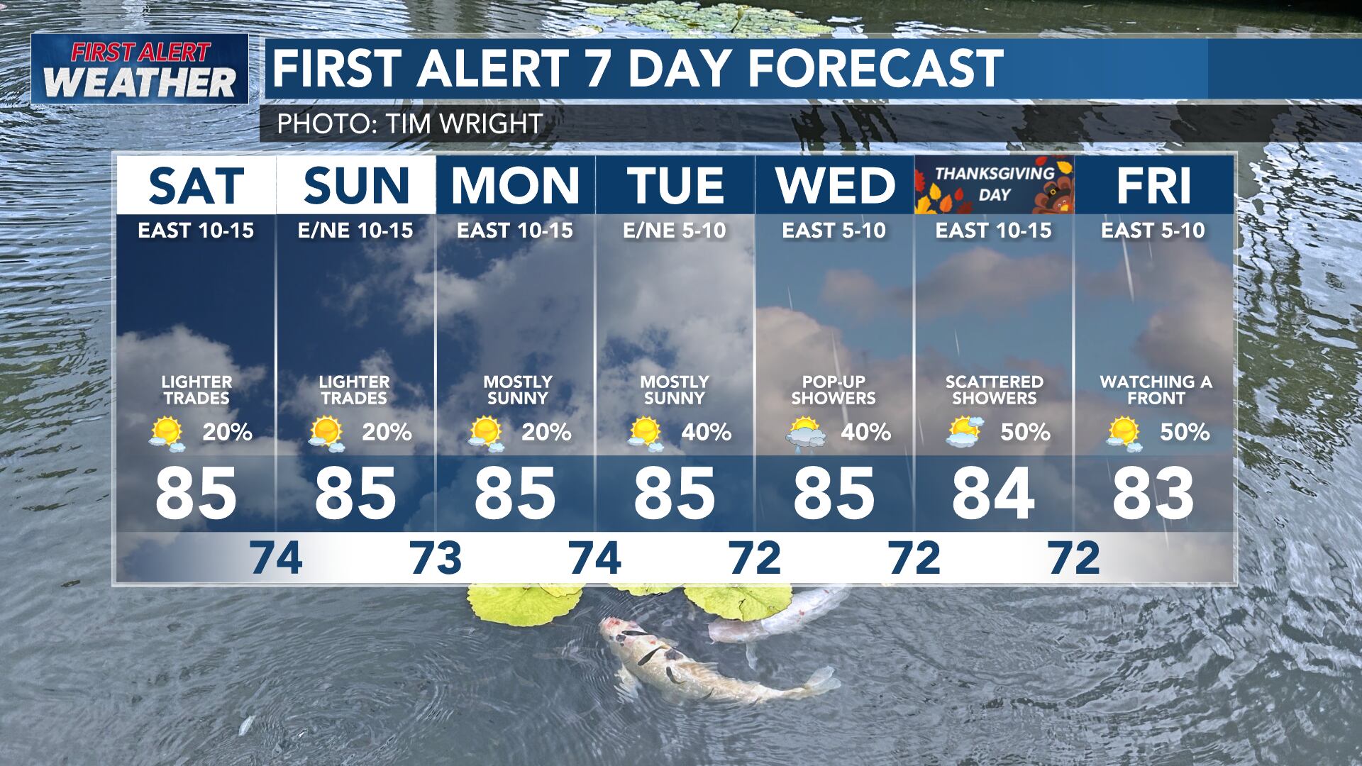 First Alert Forecast: Lighter trades and mostly sunny skies expected ...
