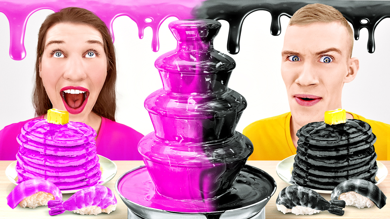 Color Challenge: Eating Only Pink or Black Foods for 24 Hours!