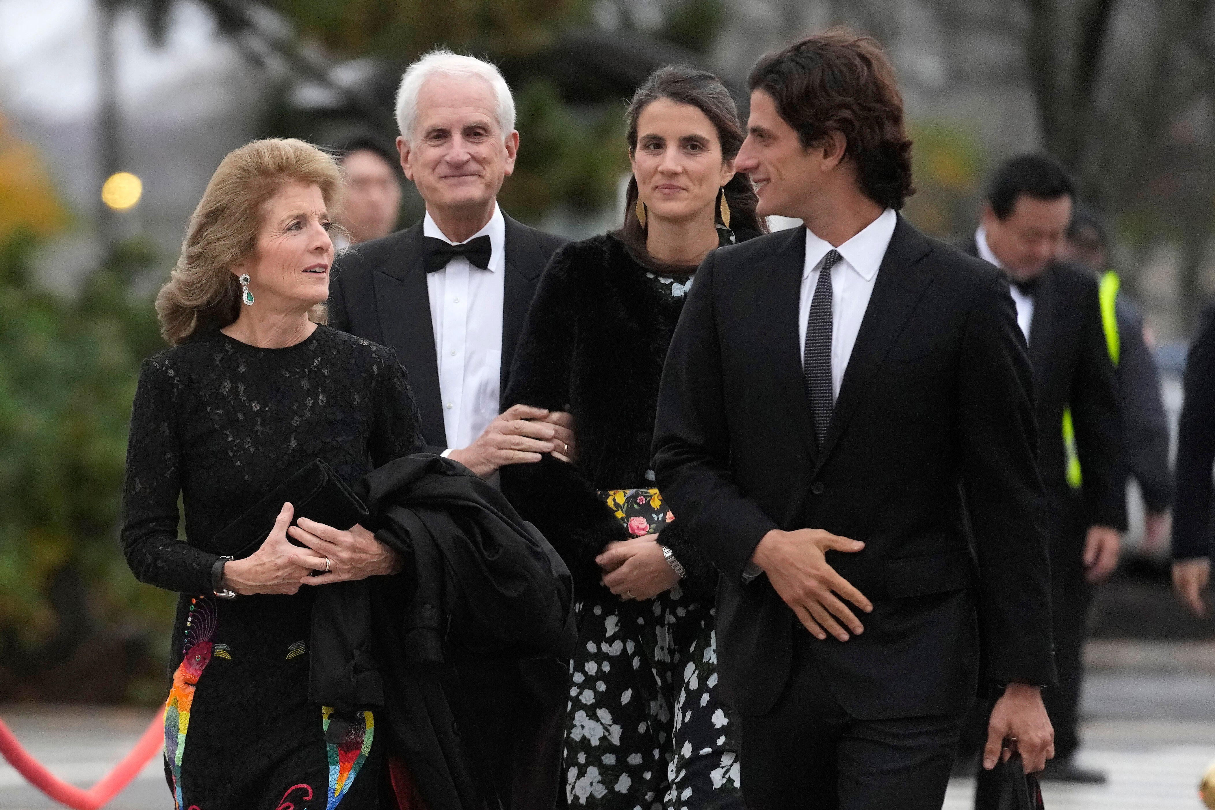 Caroline Kennedy, former U.S. ambassador to Australia, left, seen with her husband, Edwin Schlossberg, center left, and her children Tatiana Schlossberg, center right, and Jack Schlossberg. / Credit: Steven Senne / AP
