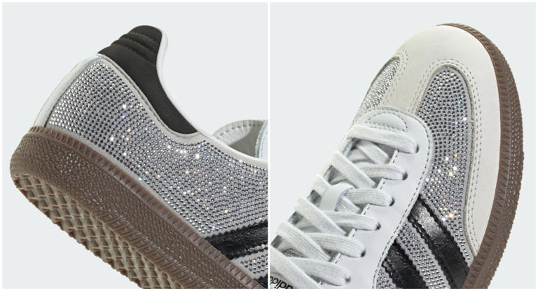 adidas gazelle silver green womens adidas Women's Samba Crystal White / White