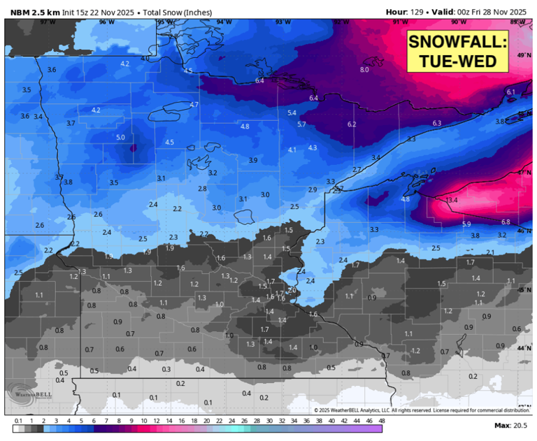 A potential snowstorm is brewing for the final days of November