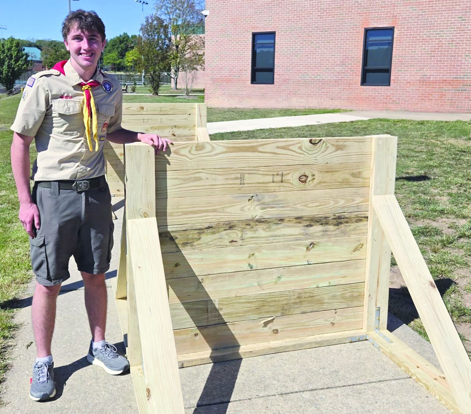 Scout builds training walls for Woodbridge JROTC