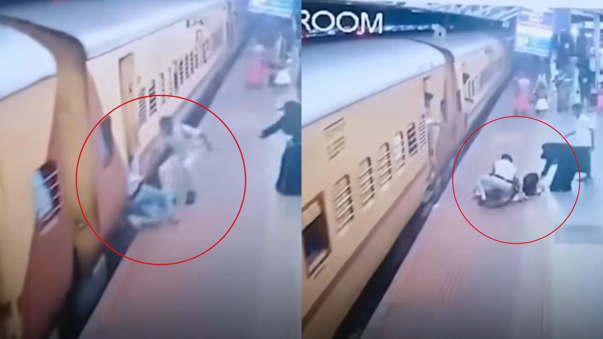 Policía salva a una mujer que cayó en el hueco de un tren en movimiento ...