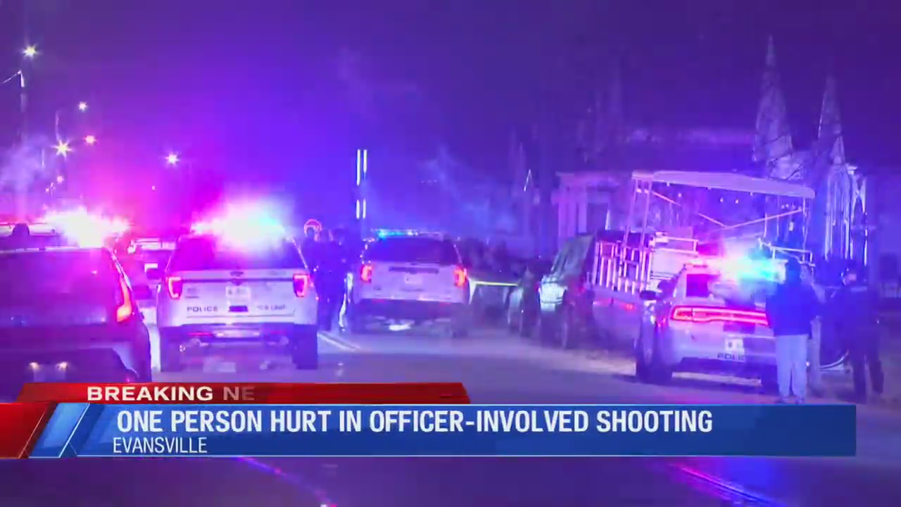 One person is hospitalized after officer involved shooting in Evansville