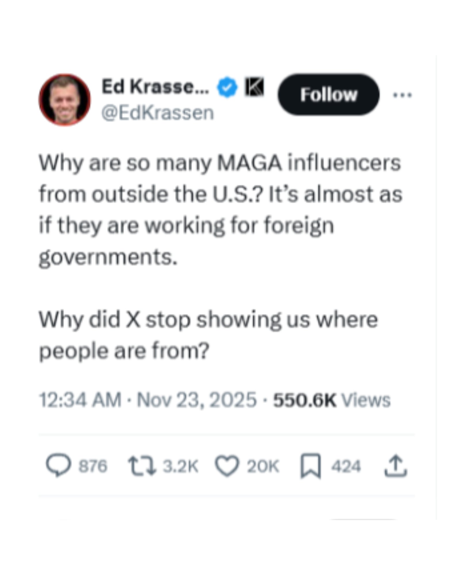Ed Krassenstein is an entrepreneur and social media influencer. / X