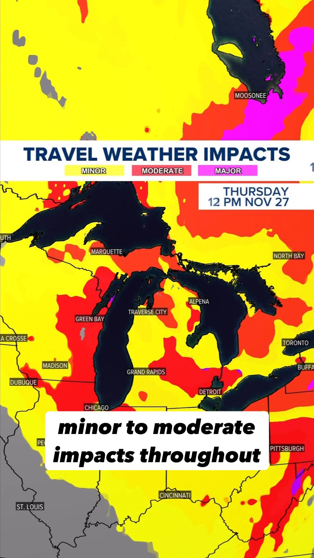 Thanksgiving travel impacts possible