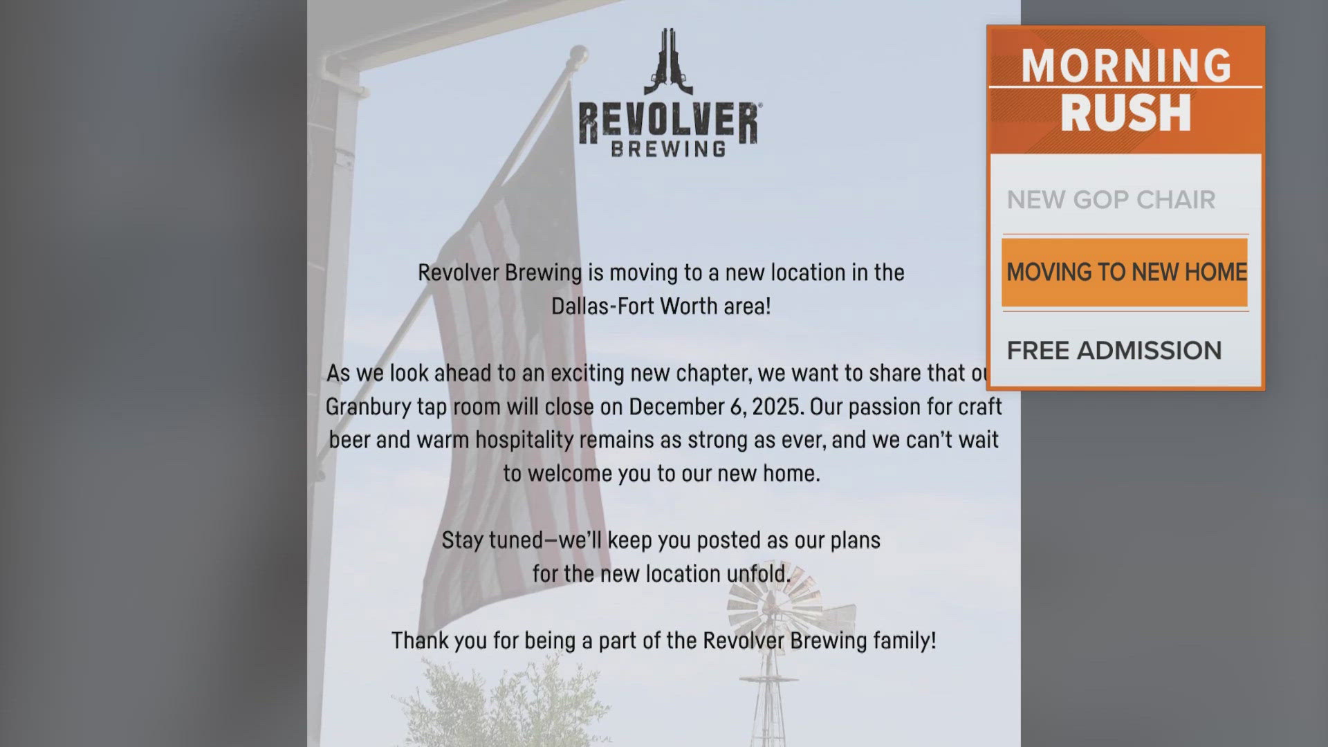 North Texas brewery announces it will move to a new space