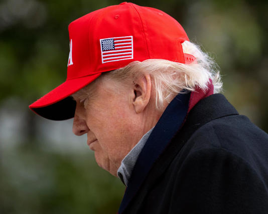 US president, Donald Trump, arrives on the South Lawn of the White House Photograph: John McDonnell/Getty Images