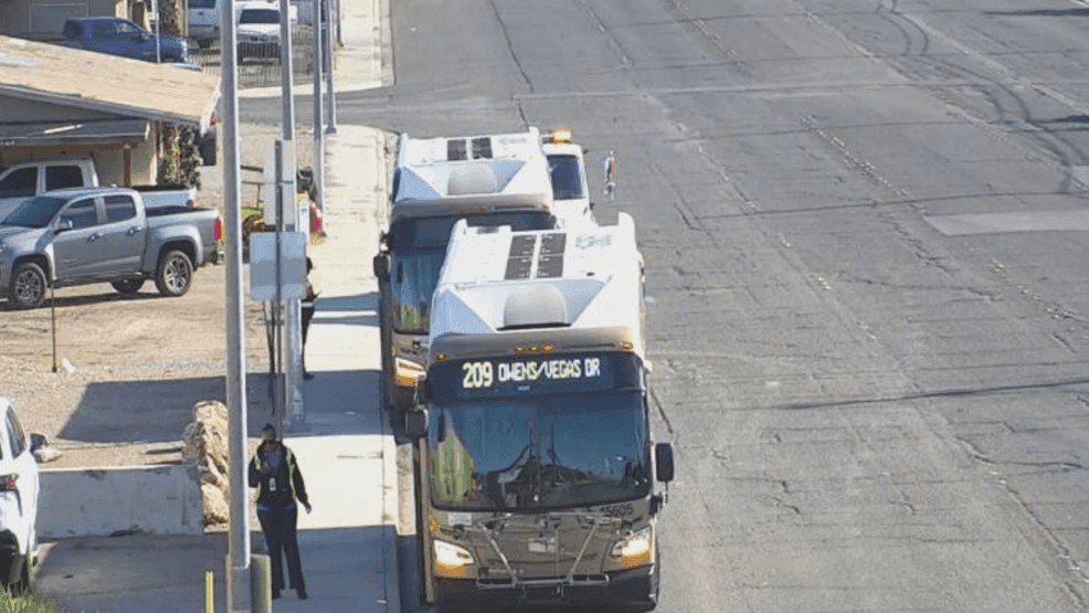 Las Vegas police investigate hit-and-run involving sedan and RTC Bus ...