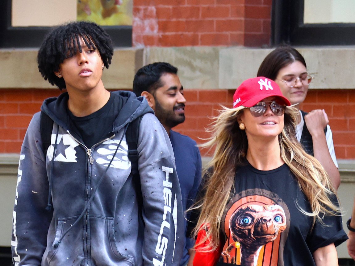 Heidi Klum and son Johan Samuel during his move to New York.