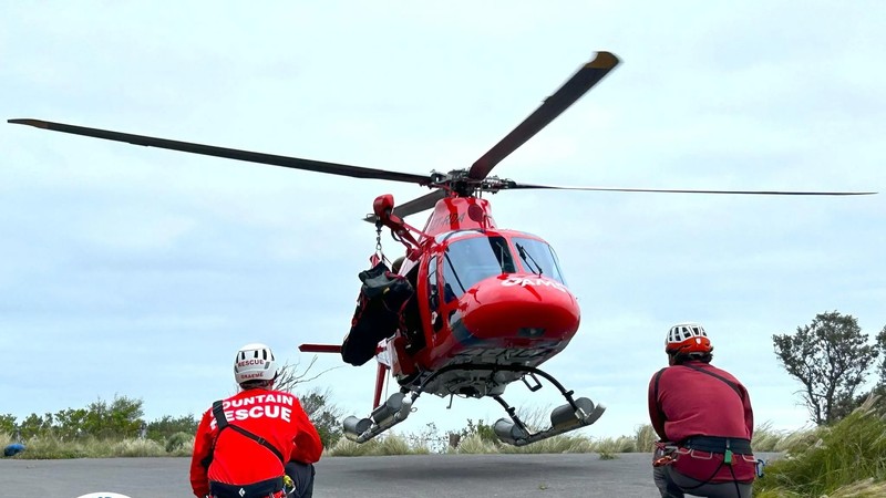 Watch: Injured hiker airlifted after 10m fall on 22 Waterfalls Trail