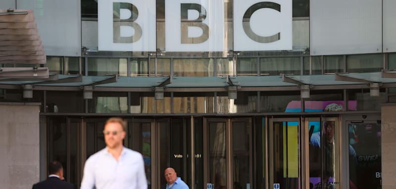 LONDON, UNITED KINGDOM - JULY 04: A view of Broadcasting House in the BBC Headquarters in London, United Kingdom on July 04, 2025. More than 400 stars and media figures have called on the BBC management for the removal of a board member over 'opaque decisions made at senior levels' on the Israel-Palestine conflict, media reports. Zeynep Aslim / Anadolu