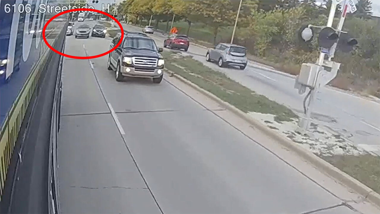 Car slams into MCTS bus; incident captured by bus surveillance camera