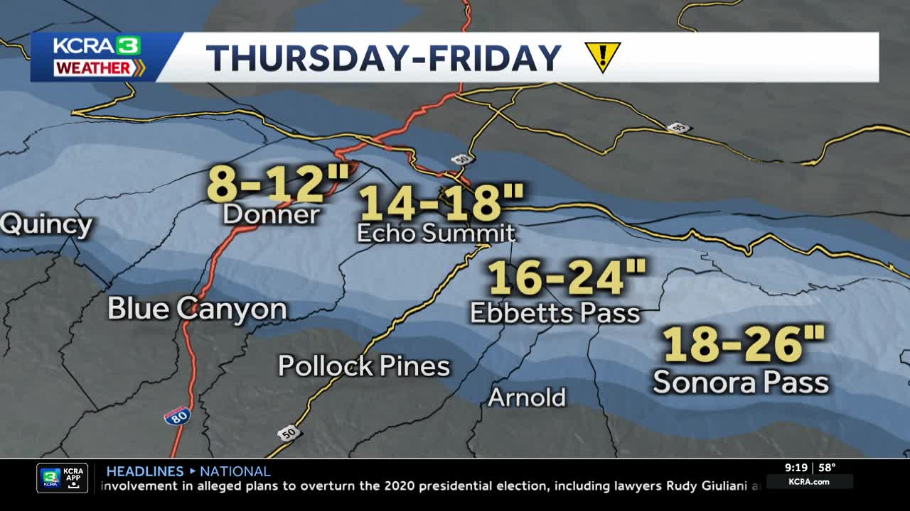 A look at possible rain and snow totals with Northern California Impact ...
