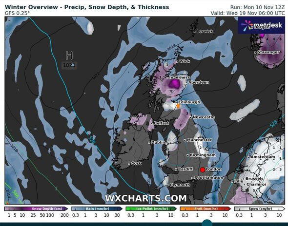 UK snow maps show exact date 25cm blizzards batter England - full list ...