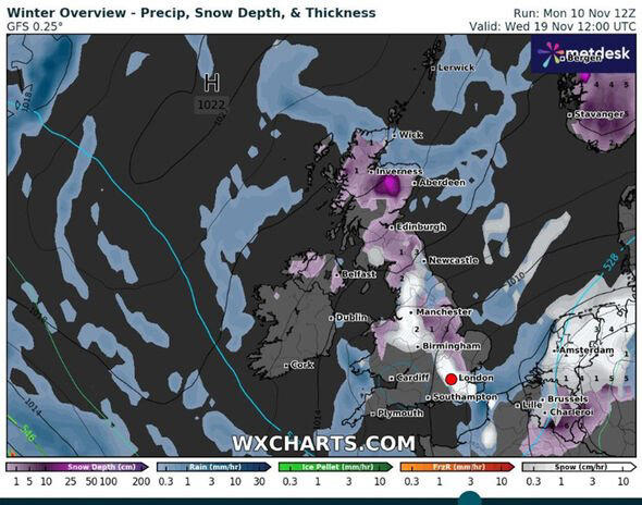 UK snow maps show exact date 25cm blizzards batter England - full list ...