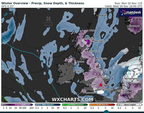 UK snow maps show exact date 25cm blizzards batter England - full list ...