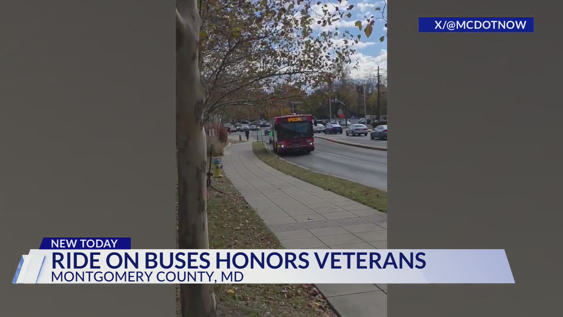 Montgomery County Ride On buses honoring veterans